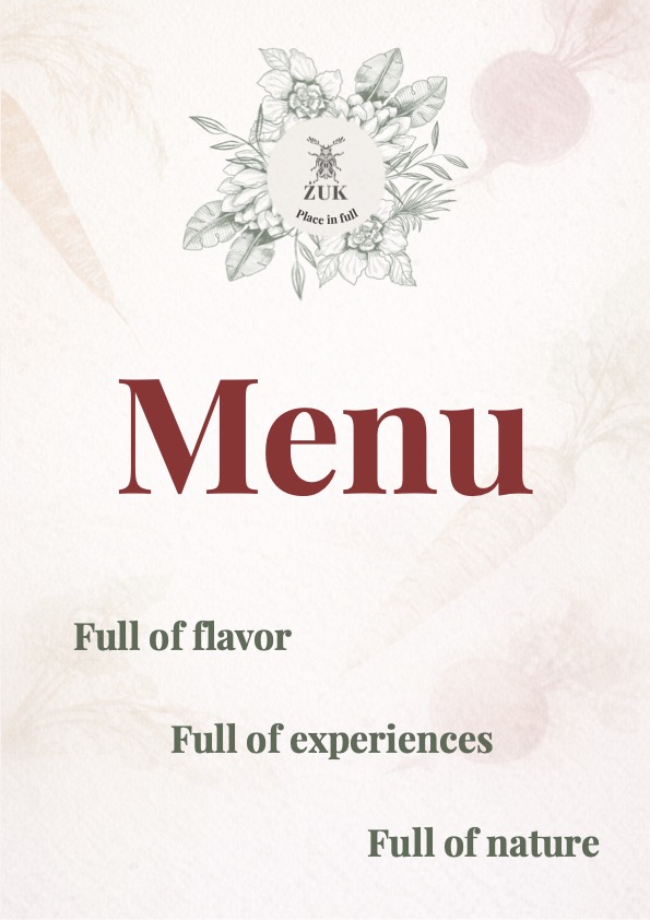 menu | full of flavor, full of experiences, full of nature