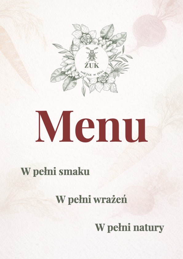 menu | w pełni smaku, w pełni wrażeń, w pełni natury