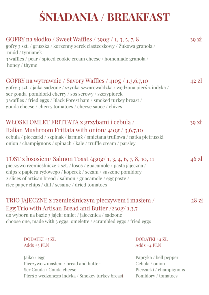 menu | śniadania